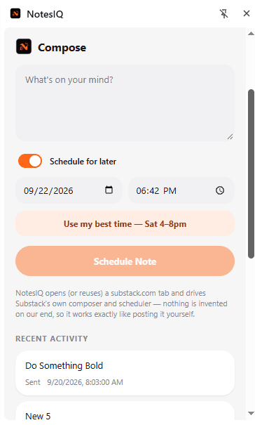 NotesIQ Compose tab